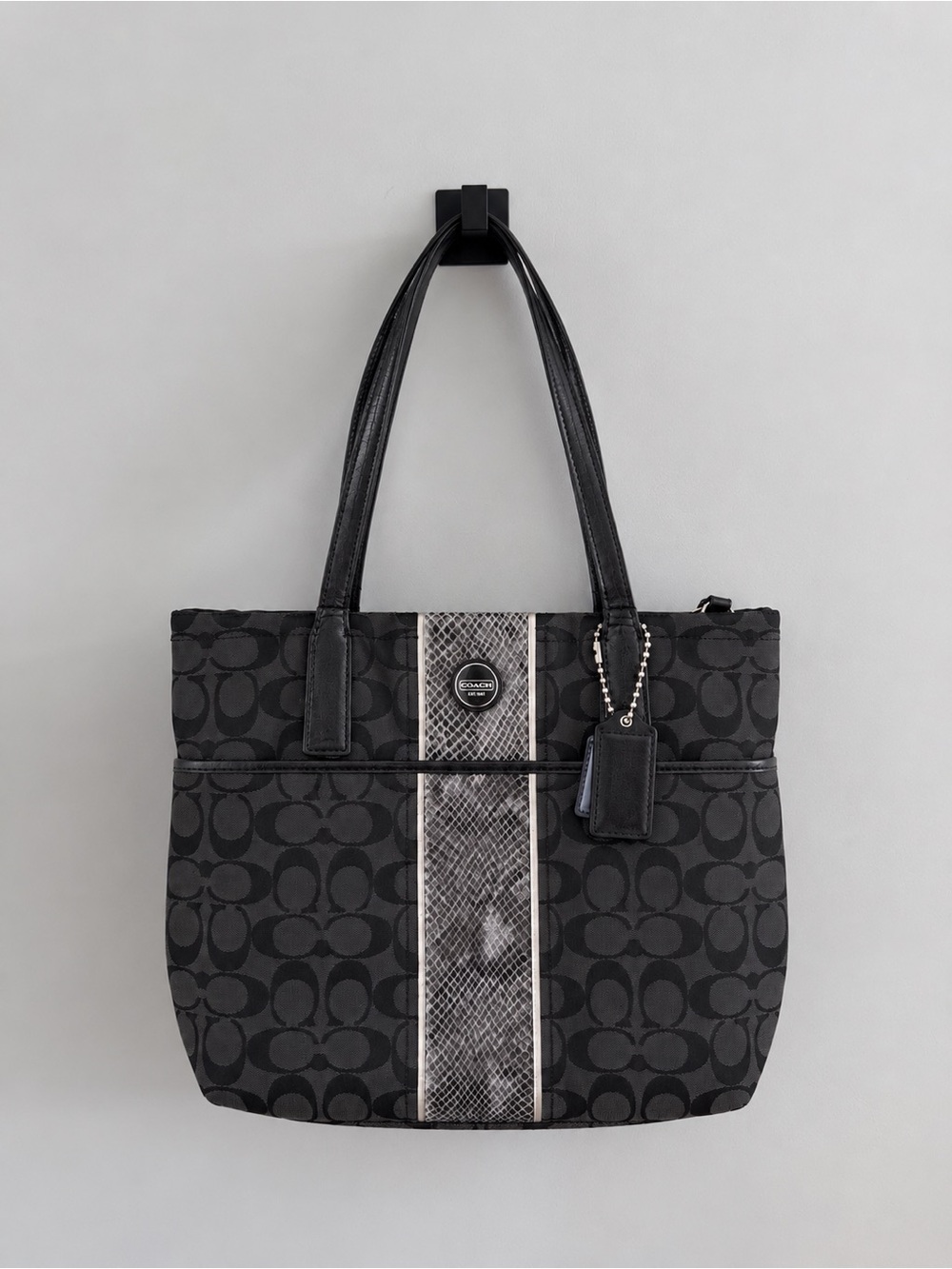 Coach Signature Stripe Python Tote Style F25706